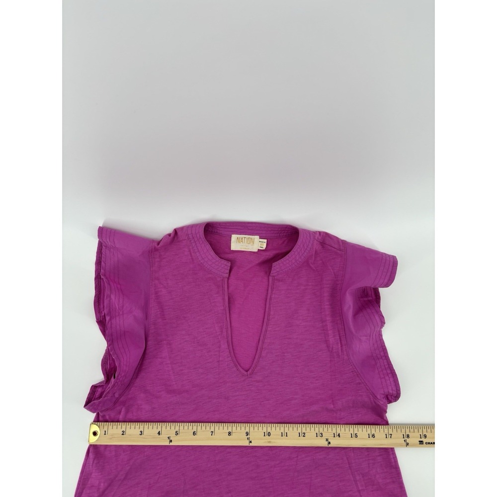 Nation Los Angeles LTD Constance Tank Top Sz XS Flutter Sleeve V Neck Coquette‎ - Picture 9 of 11